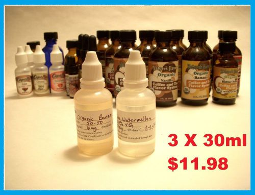 3x30ml Bottles ORGANIC CUSTOM PREMIUM  E Liquid Vaporizer Juice E Juice Vapor