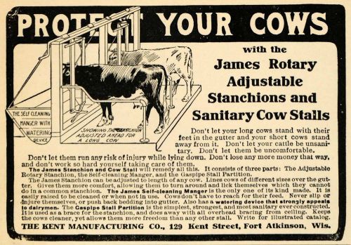 1907 ad james rotary stanchion cow stalls fort atkinson - original cg1 for sale