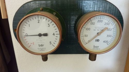 Vintage pressure bar gauges - mounted for sale