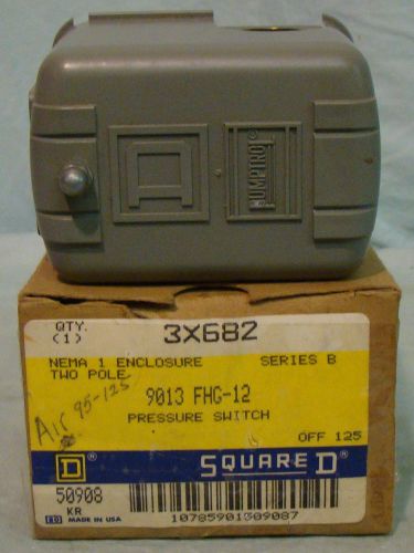 Square D Pumptrol Pressure Switch 9013 FHG-12 Series B 2 Pole New in Box Off 125