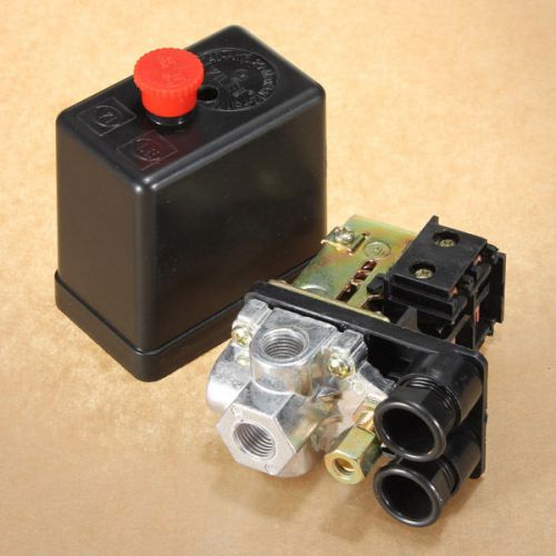 Black 240V 90PSI-120 PSI Heavy Duty Air Compressor Pressure Switch Control Valve