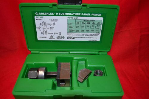 Greenlee 231 Electronic Connector Panel Punch 15 Pin D-Subminiature in Case EXC