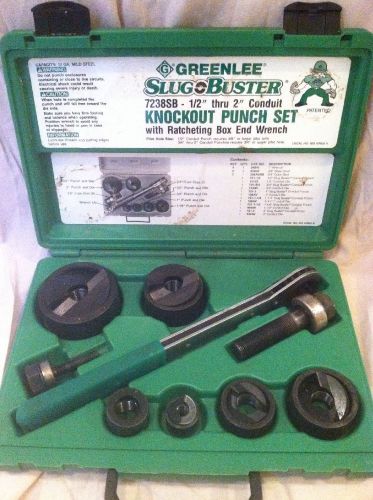 Greenlee Slug Buster Knockout Punch Set 7238sb with Ratcheting Box End Wrench