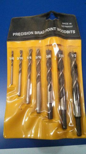 Precision Bradpoint Woodbits Made in Germany 7 pc. 1/8 to 1/2