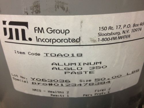 Aluminum alglo 350 paste. fm group inc. (aluminum paste)  50 lbs. - new for sale