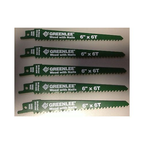 5 PK-NEW Greenlee 353-656 6&#034; x 6T Reciprocating Tapered Saw Blades