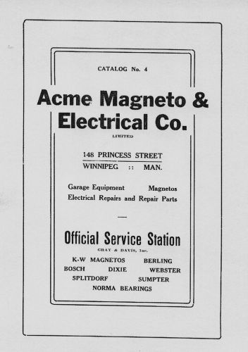 Acme Magneto  and  Electric Co. Catalog No. 4