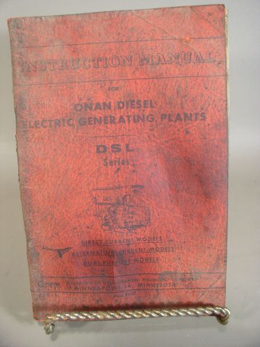 Onan diesel generator DSL series instruction manual original OEM