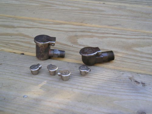 2 Gits 90 Degree Cup Oilers &amp; 4 Caps - Used on Hit and Miss Engines