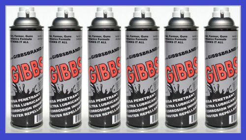 6 Gibbs Brand Lubricant Gun Oil Cleaner Penetrating Oil