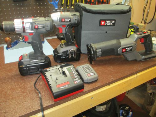 Porter Cable 18volt Power Tool Combo--Drill, Driver, Reciprocating Saw and more.