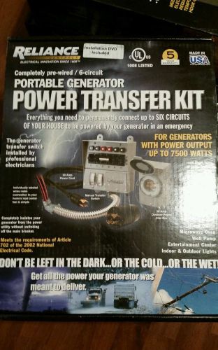 Reliance controls, 6 circuit portable generator transfer switch, model#31406crk for sale