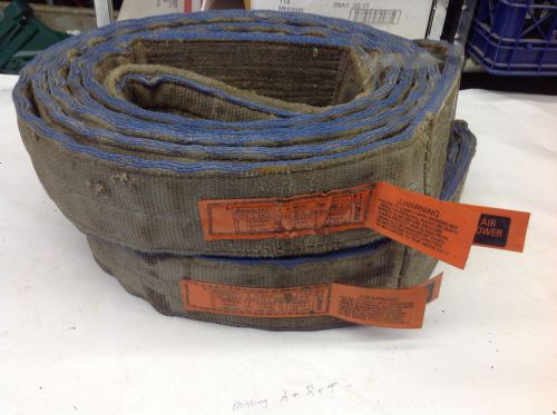 (2)  Lift-All 4&#034; x 20&#039; EE3-804T 3-Ply Polyester Lifting Rigger Sling Strap. USED