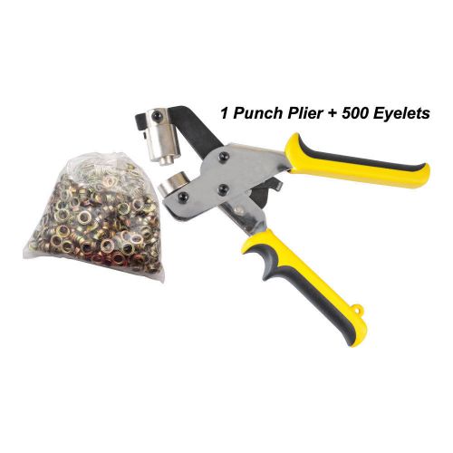 Manual Grommet Tool Eyelet Puncher for Eyelet with 500 Eyelets Included