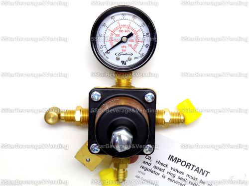 New cornelius co2 secondary pass-through regulator, 0-100 psi, 1/4&#034; mfl in/out for sale