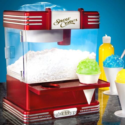 New Snow Cone Machine Snowcone Shaved Ice Maker w/ Mini Cart &amp; Stand Retro Style