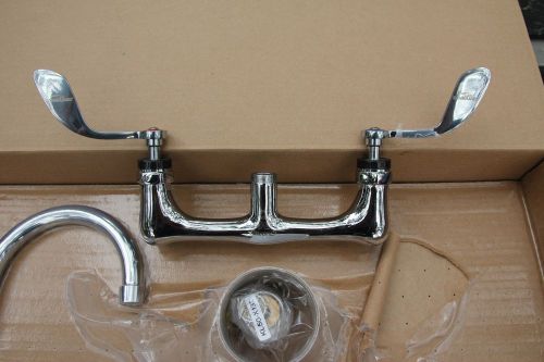 Encore commercial wall mount faucet w/5&#034; spout &amp; wrist handles ~  nsf for sale