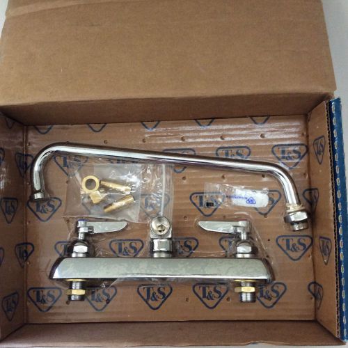 T&amp;S B-1128 wall mount workboard faucet 12&#034; swing nozzle