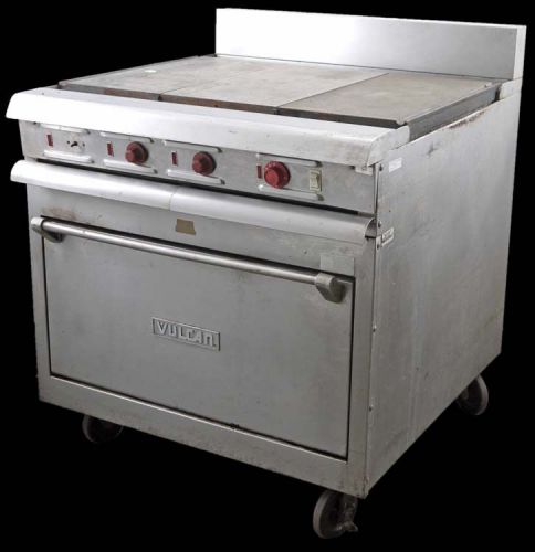 Vulcan heavy duty 36&#034; flat griddle oven stove commercial kitchen restaurant for sale