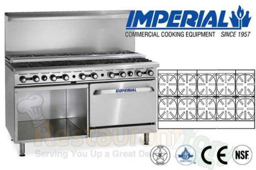Imperial commercial restaurant range 60&#034; w/ 10 burner nat gas ir-10-su-xb for sale
