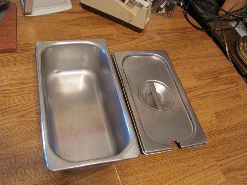 1 COMMERCIAL BLOOMFIELD STAINLESS STEAM TABLE  PAN #MG1304-THIRD X 4&#034;D+ LID-GUC