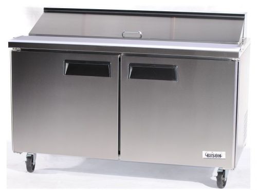 Bison stainless 60&#034; 2 door salad,sandwich prep table bst-60,free shipping !!! for sale