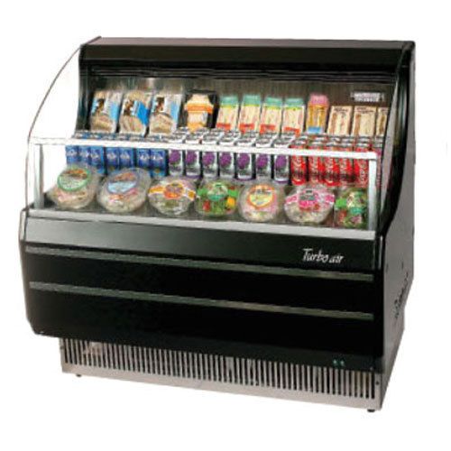 Turbo TOM-40LB Open Front Display Case, Refrigerated, Low-Profile, Glass Front S