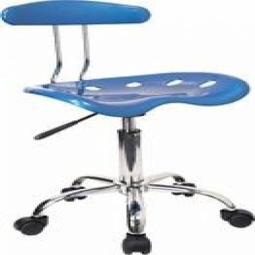 Flash Furniture LF-214-BRIGHTBLUE-GG Blue and Chrome Computer Task Chair with Tr