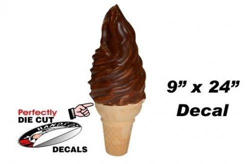 Huge soft serve chocolate dip cone 9&#039;&#039;x24&#039;&#039; decal for ice cream truck or parlor for sale