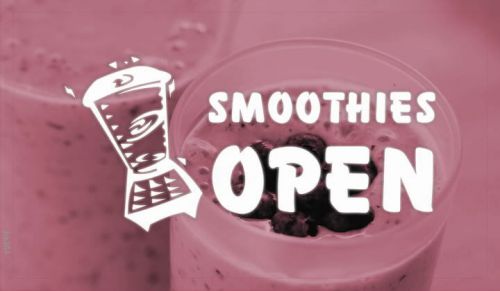 ba264 Smoothies OPEN Cafe Drink Bar Banner Shop Sign