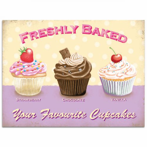 Trio of Cupcakes Tin Sign