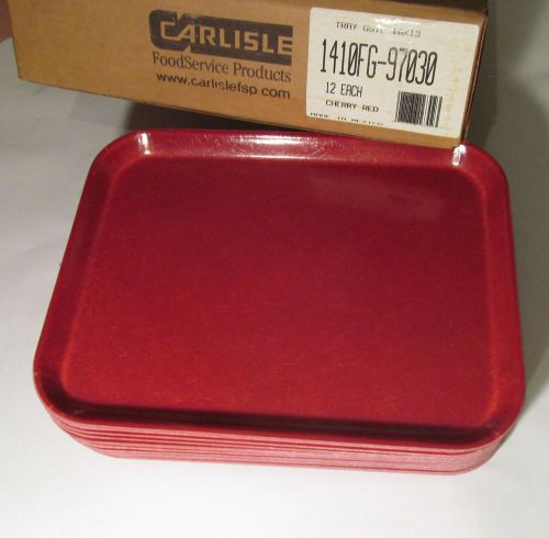 12 CARLISLE 13x10 CHERRY RED SERVING TRAYS CAFETERIA/ RESTAURANT/LUNCH/FAST FOOD