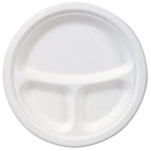 Dixie Foods ES9PCOMP Ecosmart Molded Fiber Dinnerware, 3-compartment Plate,