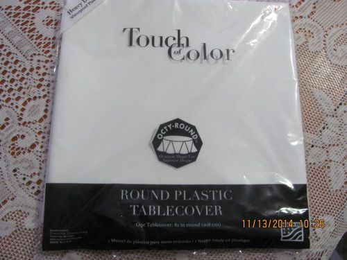Touch of Color Octy- Round plastic table cover White