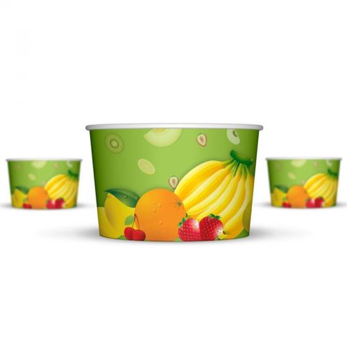 20 oz Fresh Fruit Paper Ice Cream Cups - 600 / Case