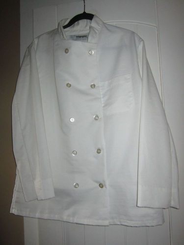 Wrangler Mens White Chef Jacket Long Sleeve Made in USA Sz 42 Reg Worn 1 time