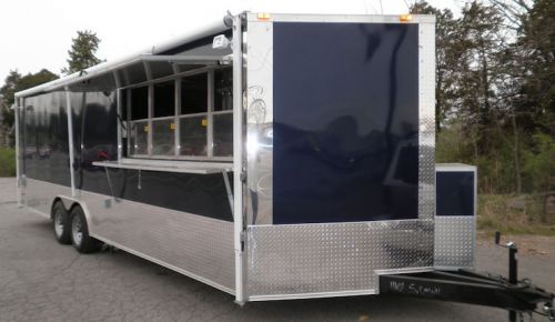 Concession trailer 8.5&#039;x24&#039; blue catering food vending event with appliances for sale