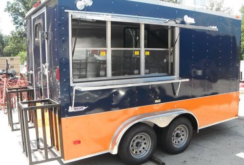 Concession Trailer 7&#039;x13&#039; Blue - Vending Catering Event Food