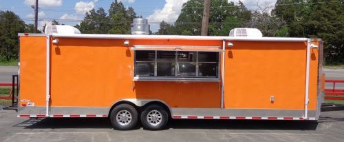 Concession trailer 8.5&#039; x 28&#039; (orange) event catering bbq food enclosed for sale