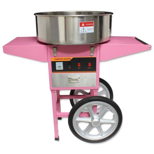 Used 1050w 220v electric cotton candy floss machine sugar maker cart u.s.a plug for sale
