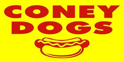 CONEY DOGS 2x4&#039; Vinyl Banner, Concession Sign Trailer Stand