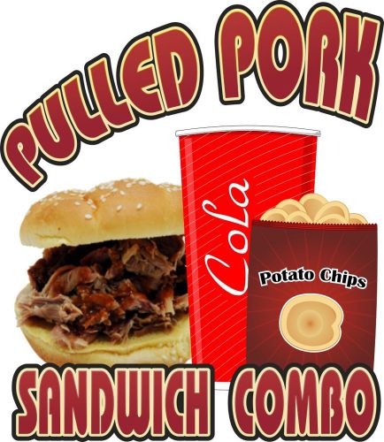 Pulled Pork Combo Chips BBQ Restaurant Concession Food Truck Van Vinyl Decal 14&#034;