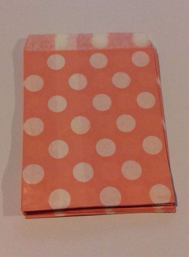 25 5X7 Pink Polka Dot Merchandise/Treat/Candy/Gift Bags
