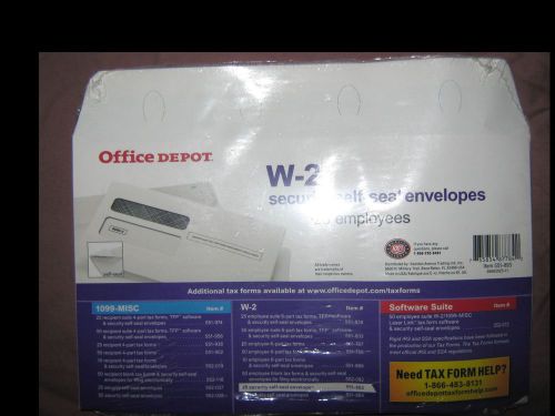W-2   Security Self Seal Envelopes     Double Window, Laser, 9&#034;x5-5/8&#034; 25/PK,