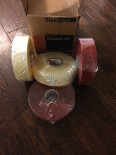 ShurTape HP200 2 CLEAR ROLLS &amp; 2 RED ROLLS OF PACKING TAPE (72mm x 914m) QTY: 4
