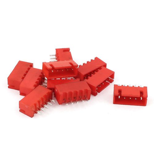 10pcs 2.54mm 5-pin single row straight dip female pin header strip red for sale