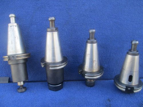 #t34 lot of 4 richmill #100 cat 50 collect chuck cnc flange tool holder. for sale