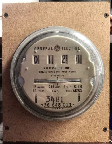 Mounted mechanical kilowatt-hour electric meter ge 1-55-s ar165 for sale