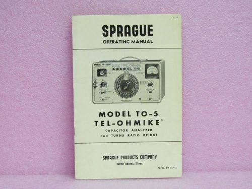 Sprague Manual TO-5 Tel-Ohmike Operating Manual w/Schematics (1957)