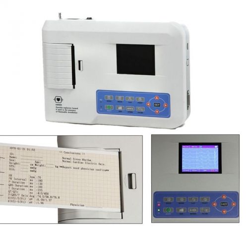 Portable 3-channel Electrocardiograph ECG Machine EKG Machine printer